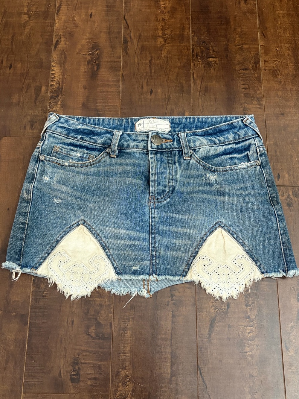 Free People Jean Mini Skirt